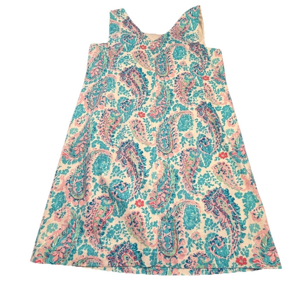 Talbots Fresco‎ Paisley Sleeveless Textured Cotton Sheath Dress Size 14W Coastal
